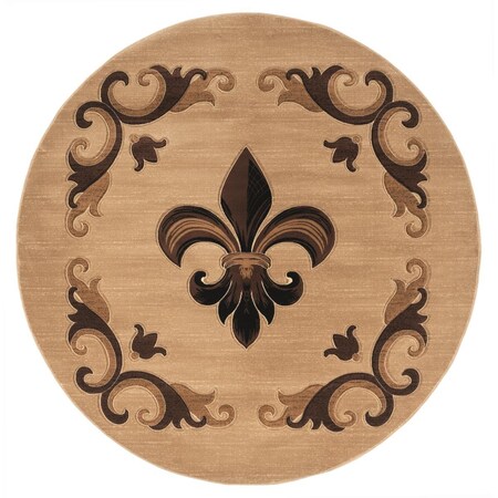 Manmade 7 ft. 10 in. Bristol Barnsley Beige Round Rug MA3084311